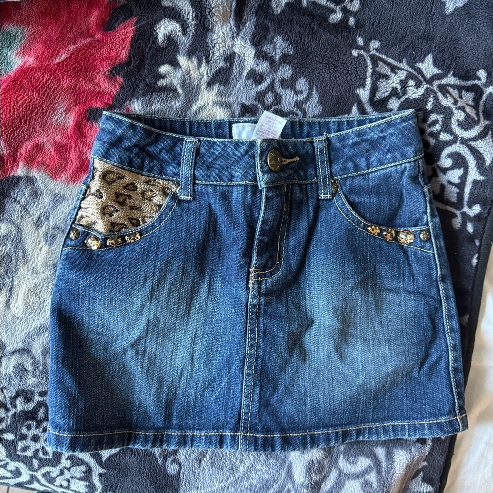 Circo Blue Denim Skirt with Elastic Waist